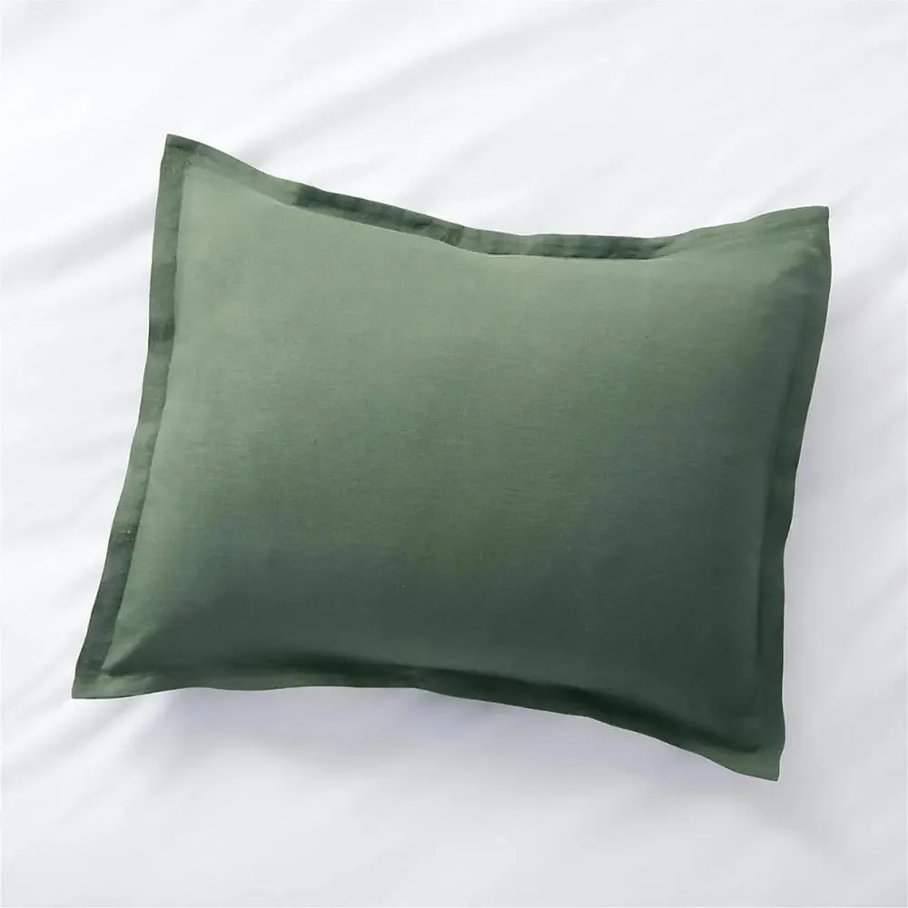 Green Linen Pillow Shams (2)